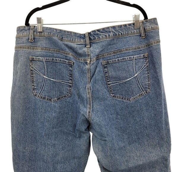 Vintage 90's Westport High-rise Wide Leg Jeans 20W Embordered Stonewash Hippy - Picture 11 of 15